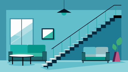 modern double height living room floating