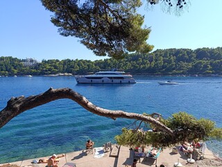 Tourists relaxing on concrete beach in Cavtat, Croatia -July 30, 2025
Holidaymakers enjoy the...