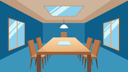 spacious dining room oversized wooden table