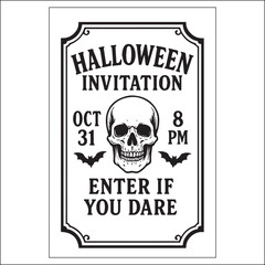Obraz premium Halloween Invitation Label Design Black And White