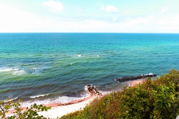 Azure seashore on a sunny day. High quality photo