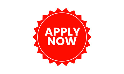 Apply Now Badge – Red Promotion and Call-to-Action Label Vector