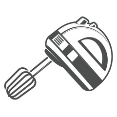 Vector Illustration of Electric Hand Mixer in Minimal Silhouette Style
