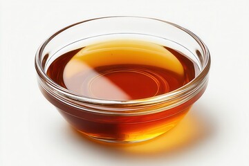 Homemade Syrup in a Glass Bowl Reflecting Light and Color