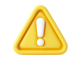 Bold 3D Yellow Warning Triangle Icon with White Exclamation Mark for Alert and Caution on Black
