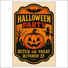 Halloween Invitation Label Design