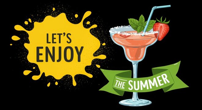 Let's enjoy the summer cocktail drink beverage