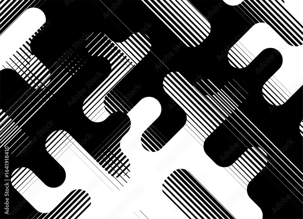 Aufkleber abstract vector pattern of thick perpendicular lines with rounded ends. striped design element from 