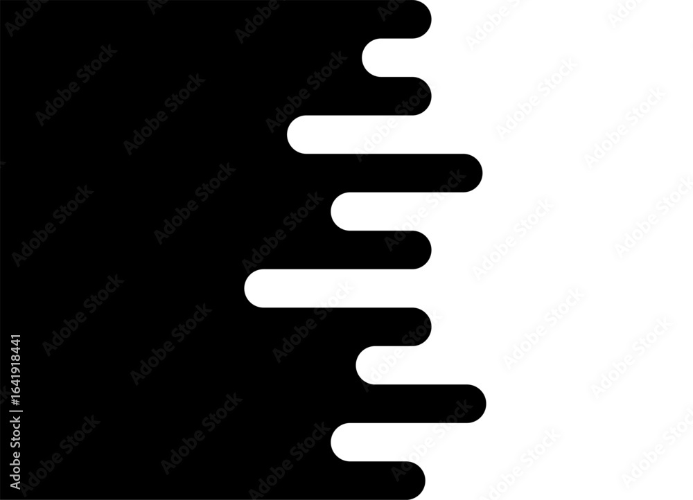 Poster divided vector background of thick lines with rounded ends. design element of lines. black and white