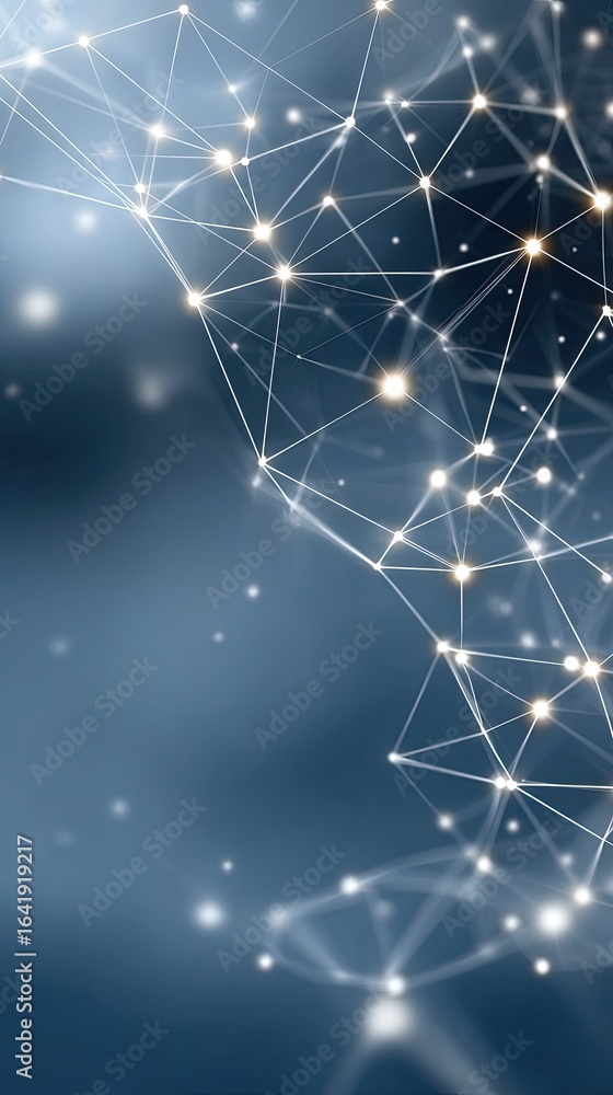 Aufkleber vibrant blue digital backdrop with interconnected lines and glowing nodes illustrates a technology t