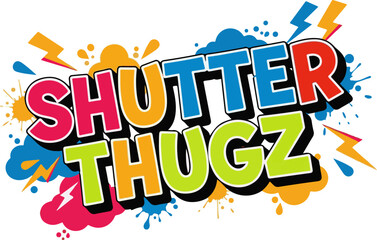 Fototapeta premium Vector art of shutter thugz colorful bold typography text graphic design