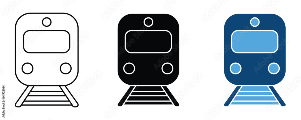 Poster front view of train icon vector isolated on white background