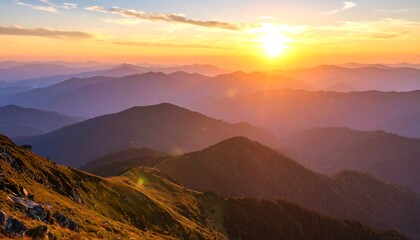 Mountain sunset panorama (2)