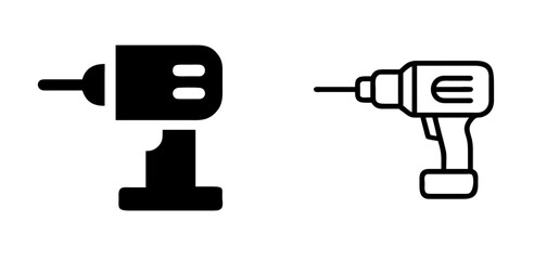 Drill Icon Design for Construction, Power Tools, and DIY Projects