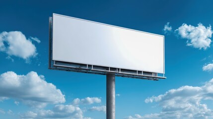 Fototapeta premium Billboard Mockup Against a Cloudy Sky: Advertising Space for Outdoor Marketing and Promotional Campaigns