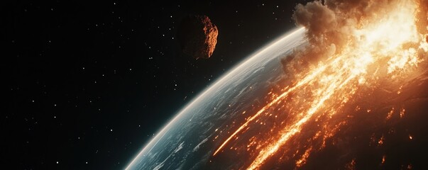 Apocalyptic Earth: Asteroid Impact and Fiery Devastation