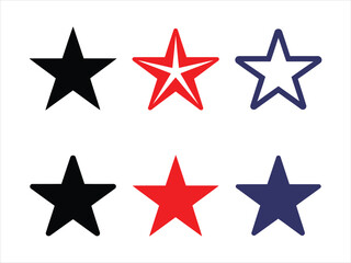 Obraz premium Black red blue stars vector
