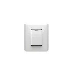 Modern white light switch in the off position isolated on transparent background