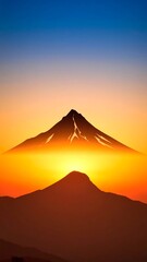 Mountain sunrise, vibrant colors