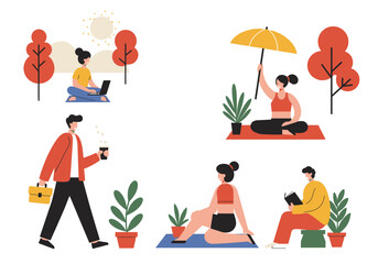 Modern Flat Vector Illustration of People Lifestyle Template