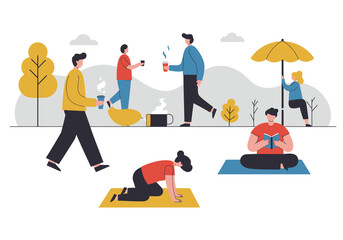 Modern Flat Vector Illustration of People Lifestyle Template
