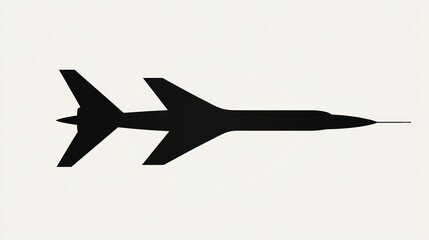 Silhouette of a jet fighter, top view.  Possible use Aviation stock image