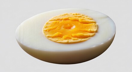Closeup of Halved Hard Boiled Egg Showing Creamy Yolk Texture