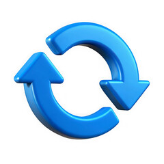 3d illustration of blue circular arrows forming a loop isolated on transparent background