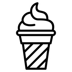 Ice Cream Cone  Icon Element For Design