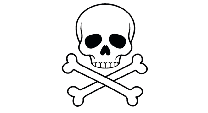 Skull and Crossbones Icon - Pirate, Danger, and Poison Symbol