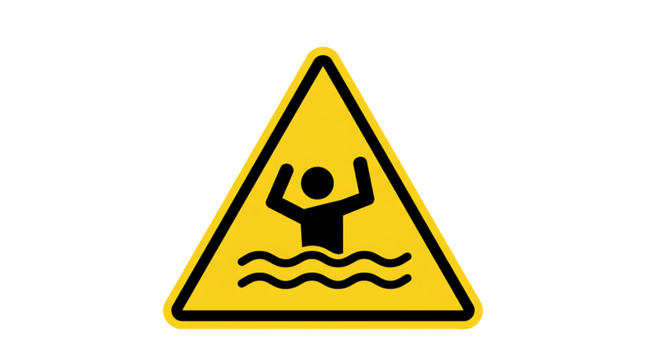 Drowning Hazard Warning Sign for Water Safety