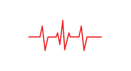  Red Heartbeat Pulse Line EKG Icon