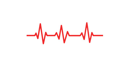 Red Heartbeat Line: EKG Cardiogram Pulse Waveform