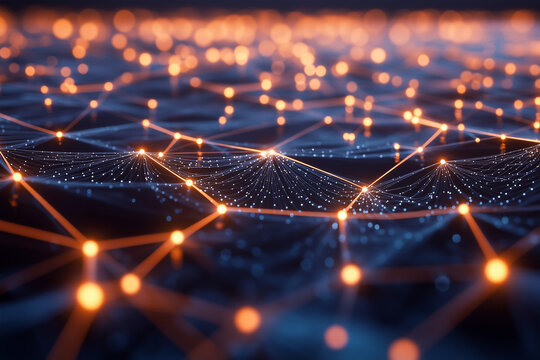 Blockchain Network: Secure Data Connections and Immutable, Transactional Ledger - Powered by Adobe