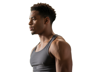 Athletic Man in Sports Tank Top
