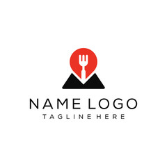 local map fork logo design vector