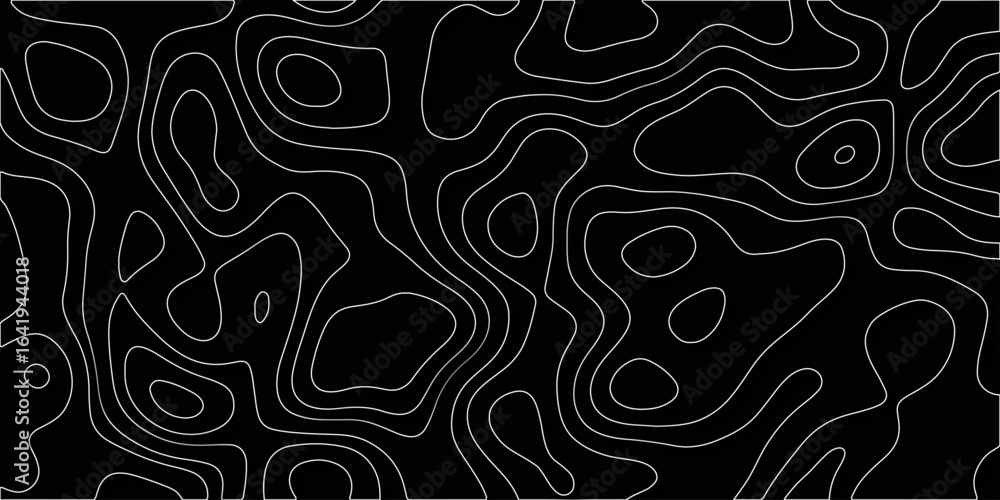 Poster abstract topography wavy line map background. vector illustration. topography map on land vector ter