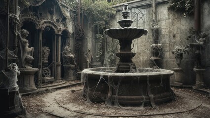 Ruined fountain courtyard