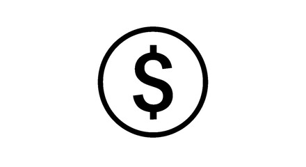 Fototapeta premium Simple Dollar Sign Icon in Circle, Money & Finance Symbol