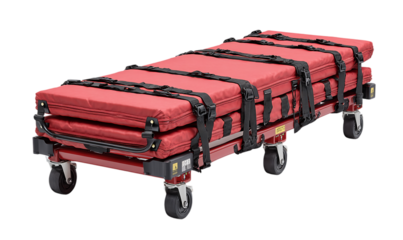 Folding medical stretcher isolated on transparent background