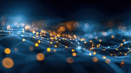 Abstract Network Connection Background with Glowing Nodes, Perfect for Technology, Science and Futuristic Visuals