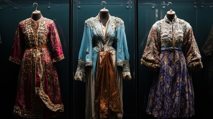 Stylish clothes on display.
