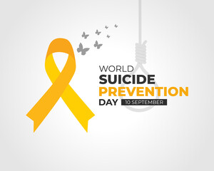 World Suicide Prevention Day. 10 September. Holiday concept. Template for background with banner, poster and card. Flat illustration. Jpeg format.