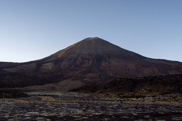 Majestic Volcano Against Clear Blue Sky