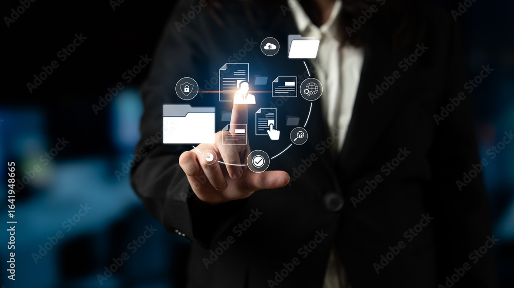 Poster document management system for secure file storage, organized access, and efficient digital workflow