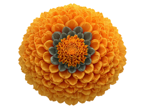Vibrant Orange Flower Isolated on Transparent Background
