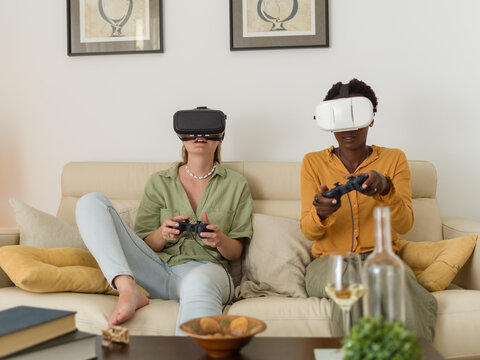 Virtual Reality Gaming Experience in a Cozy Living Room