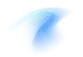 Obraz na płótnie Canvas Abstract gradient shape with noise, blue blurred grainy color gradation, vibrant design element. Figure with soft flow effect, isolated on white. Vector illustration.