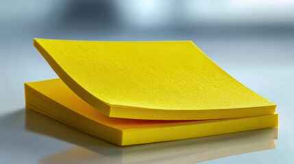 Stack of Yellow Adhesive Notes for Office Reminders and Organization in Business and Education