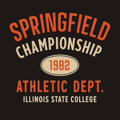 Fototapeta premium Springfield championship athletic department vintage typography design